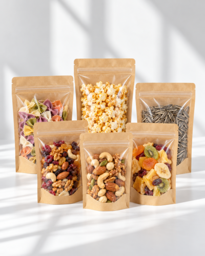 Zipper bag kraft full PVC