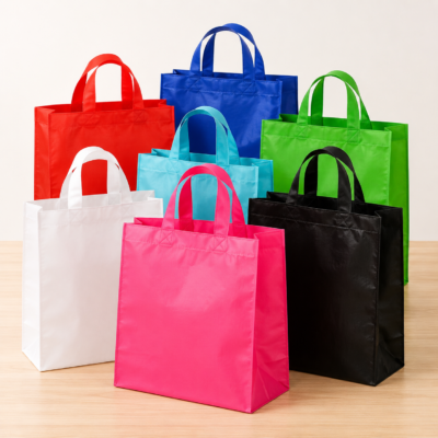 Colored Nylon Shopping Bags with Loop Handles Colored Nylon Shopping Bags with Loop Handles