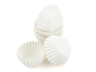 MINI CHOCOLATE PAPER CUPS WHITE