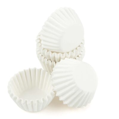 MINI CHOCOLATE PAPER CUPS WHITE