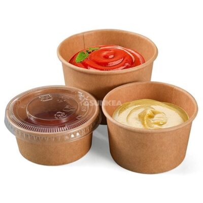 KRAFT PAPER CUP SAUCE+COVER