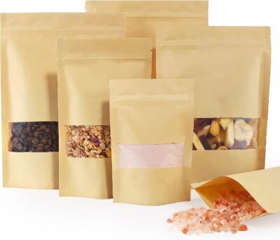 ZIPPER BAGS KRAFT HALF PVC