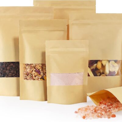 ZIPPER BAGS KRAFT HALF PVC