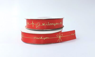 RED RIBBON PRINTED (25YARD)