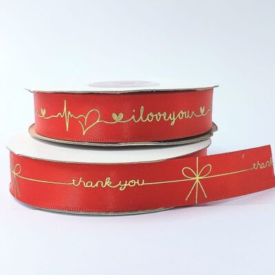 RED RIBBON PRINTED (25YARD)