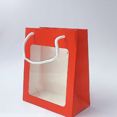 RED CARTON BAG WITH PVC