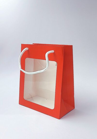 RED CARTON BAG WITH PVC