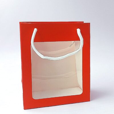 RED CARTON BAG WITH PVC