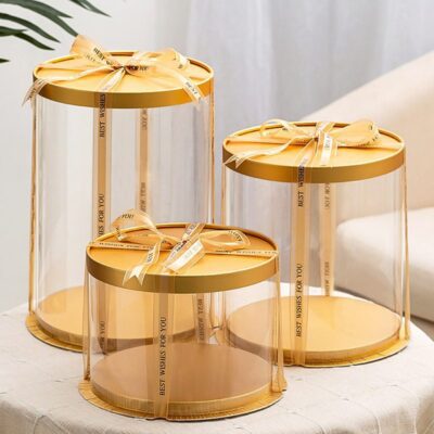 CIRCLE PVC BOX WITH RIBBON
