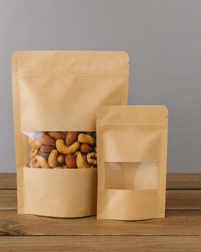 ZIPPER BAGS KRAFT HALF PVC