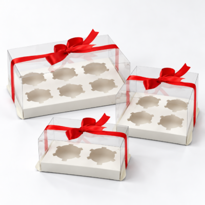 PVC Cupcake Box + base white