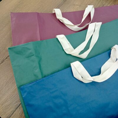 ITALIANE PAPER BAG FABRIC HANDLE-كيس ورق مسكة قماش