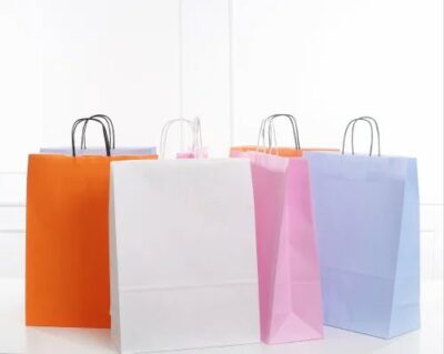 PAPER BAG MEDIUM 31*40+12-كيس ورق وسط مسكة ورق
