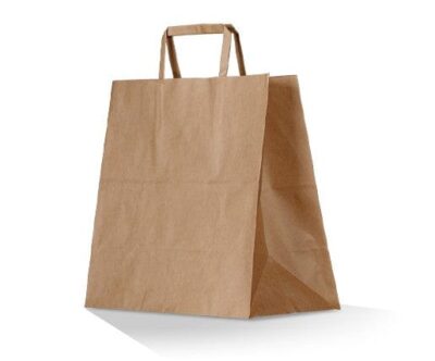 PAPER BAG FLAT HANDLE LARGE(45*49+16)-كيس ورق كبير مسكة فلات