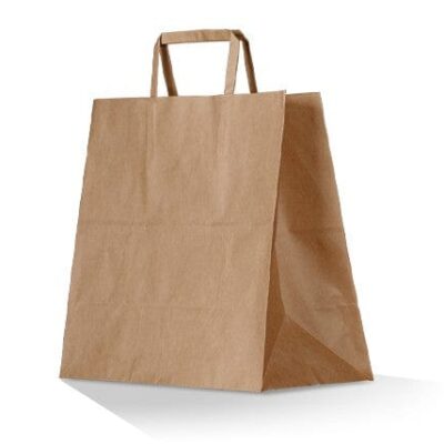 PAPER BAG FLAT HANDLE LARGE(45*49+16)-كيس ورق كبير مسكة فلات