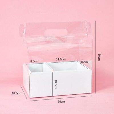 WHITE BOX PVC  26*19*3 (CAKE & FLOWER)
