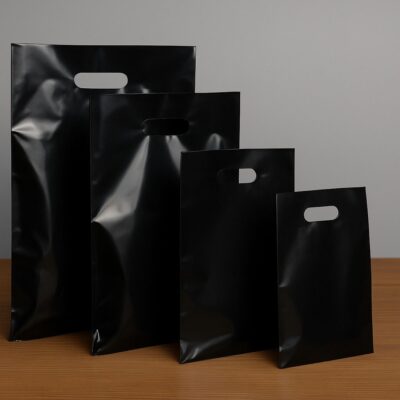 NAYLON BAG BLACK DIFFERENT SIZES-كيس نايلون اسود بأحجام مختلفة