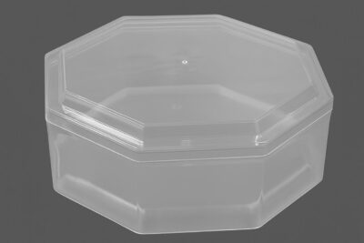 PLEXI BOX MATTE OCTAGONE SHAPE 13.5*5-علبة بلاكسي شفافة ثماني الاضلاع