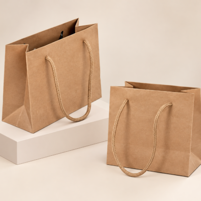 Bristol paper bag with rope handle
