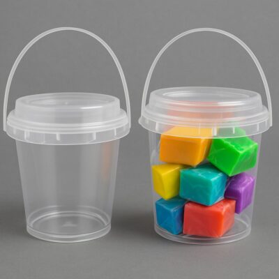 PLASTIC JAR + HANDLE -سطل مدور مع مسكة