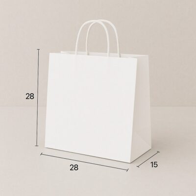 PAPER BAG 28*28+15 WHITE
