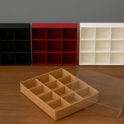 CHOCOLATE BOX DIVIDED '17*18'+PVC-علبة شوكولا مقسمة