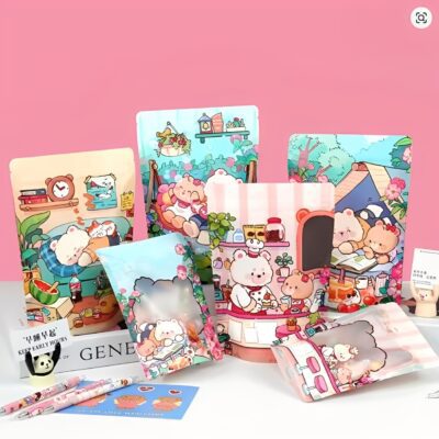 TEDDY BEAR ZIPPER BAG 13*18+4
