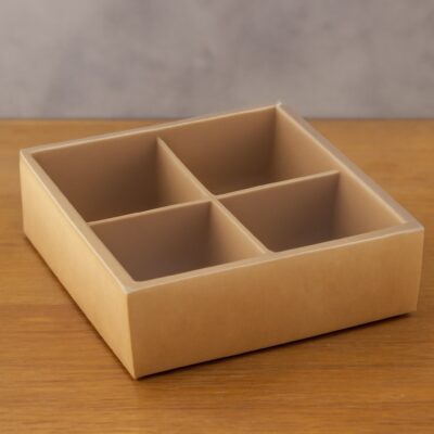 MATTE DEVIDED BOX 4-HOLES-علبة مغشاية مقسمة لاربعة