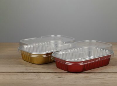 ALUMINIUM CUP RECTANGULAIRE+COVERعلب تنك مستطيلة مغ غطا  '18*12'+4
