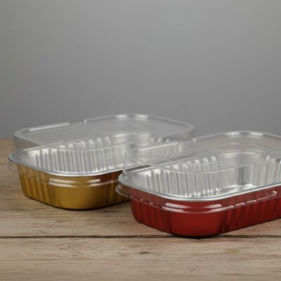 ALUMINIUM CUP RECTANGULAIRE+COVERعلب تنك مستطيلة مغ غطا  '18*12'+4