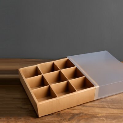 MATTE DEVIDED BOX 9-HOLES-علبة مغشاية مقسمة لتسعة