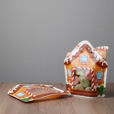 CHRISTMAS ZIPPER BAG '16*16*7' HOUSE SHAPE
