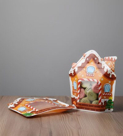 CHRISTMAS ZIPPER BAG '16*16*7' HOUSE SHAPE