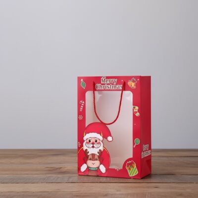 CHRISTMAS CARTON BAG 20*30*15+PVC RED