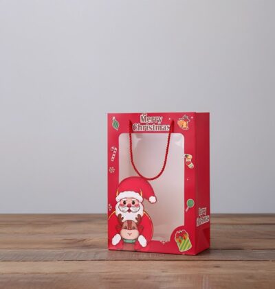 CHRISTMAS CARTON BAG 20*30*15+PVC RED