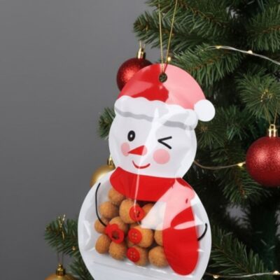 CHRISTMAS ZIPPER BAG '19.7*12.5' SNOWMAN SHAPE