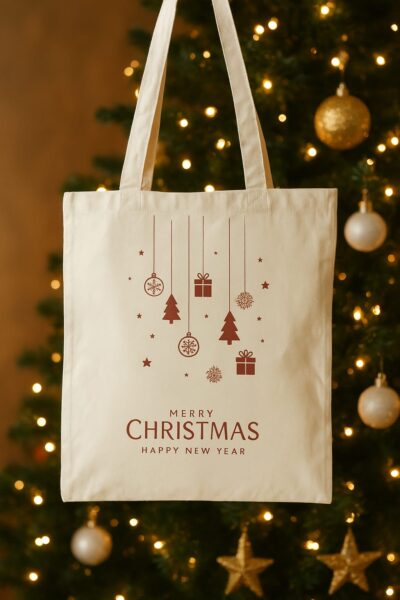 كيس قماش خام مطبوع CHRISTMAS