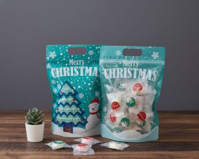 CHRISTMAS ZIPPER BAG 20*30 BLUE