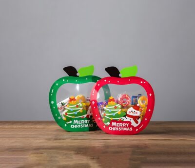 CHRISTMAS ZIPPER BAG 14.5*15 APPLE SHAPE