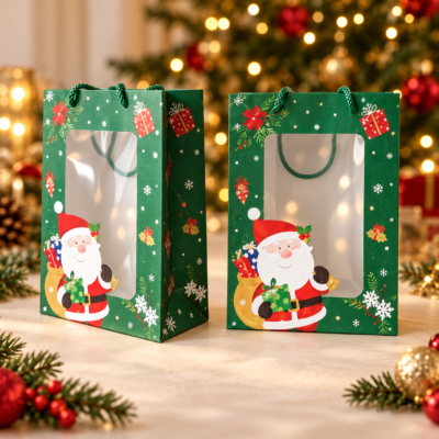 new christmas carton bag green +pvc NEW CHRISTMAS CARTON BAG GREEN +PVC