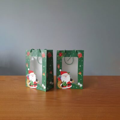 NEW CHRISTMAS CARTON BAG GREEN +PVC