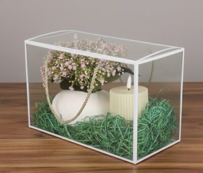 RECTANGLE BOX 20*30+15 TRANSPARENT WHITE