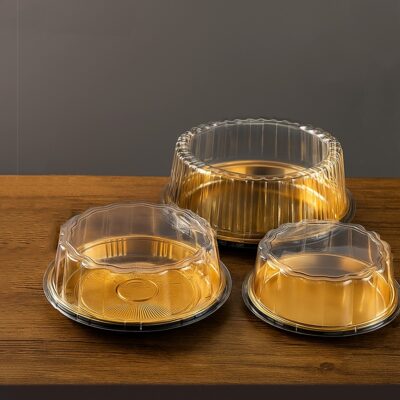 Circular Cake Box Base Gold