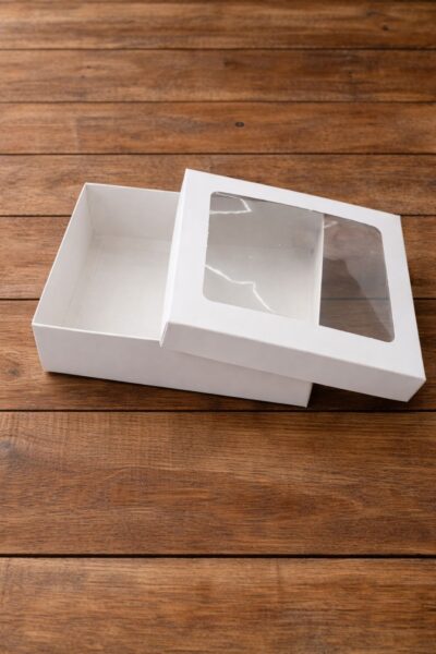 MEAL BOX 29*19+8 + PVC WHITE-علبة كعب مع غطا