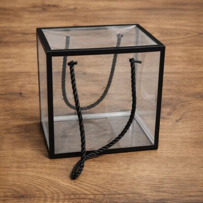 PVC BOX 12*12*12 ROPE+BLACK ACCENT