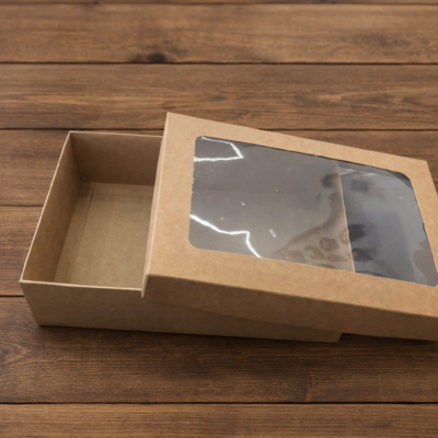 MEAL BOX 29*19+8 + PVC KRAFT-علبة كعب مع غطا