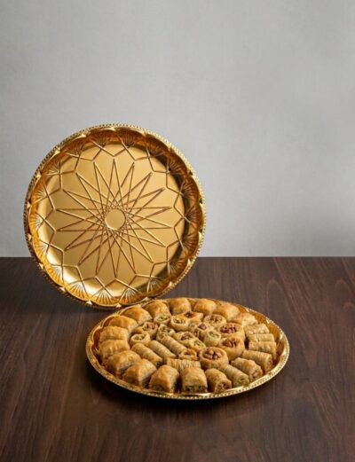 GOLD TRAY ROUND 25CM