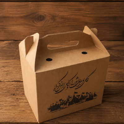 MEAL BOX 16*19.5+14 KRAFT PRINTED AACHOURA