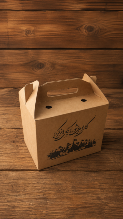 MEAL BOX 16*19.5+14 KRAFT PRINTED AACHOURA