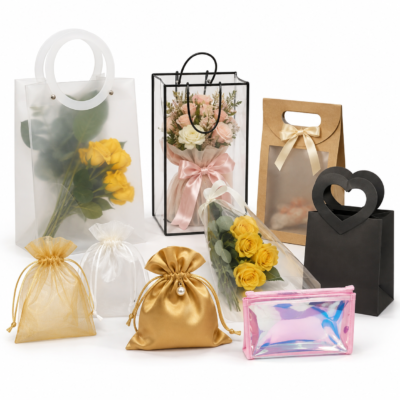 Transparent hand bag 18*24+9 +  handle